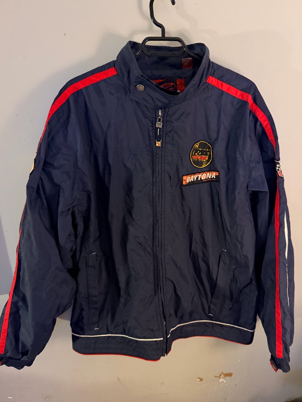 Vintage Point Zero wind breaker jacket Daytona racing patches motorsports